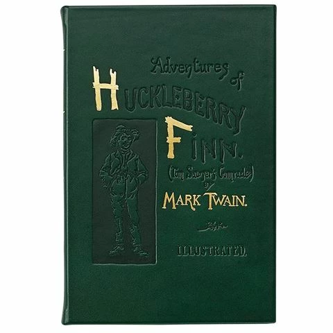 Graphic Image - Huckleberry Finn Green Leather Book
